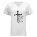 Jesus The Way, The Truth, The Life Nail Cross John 14:6 V-Neck T-Shirt - Faith Forged Designs