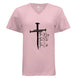 Jesus The Way, The Truth, The Life Nail Cross John 14:6 V-Neck T-Shirt - Faith Forged Designs