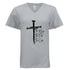 Jesus The Way, The Truth, The Life Nail Cross John 14:6 V-Neck T-Shirt - Faith Forged Designs