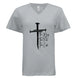 Jesus The Way, The Truth, The Life Nail Cross John 14:6 V-Neck T-Shirt - Faith Forged Designs