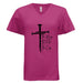 Jesus The Way, The Truth, The Life Nail Cross John 14:6 V-Neck T-Shirt - Faith Forged Designs