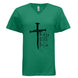 Jesus The Way, The Truth, The Life Nail Cross John 14:6 V-Neck T-Shirt - Faith Forged Designs
