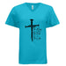 Jesus The Way, The Truth, The Life Nail Cross John 14:6 V-Neck T-Shirt - Faith Forged Designs
