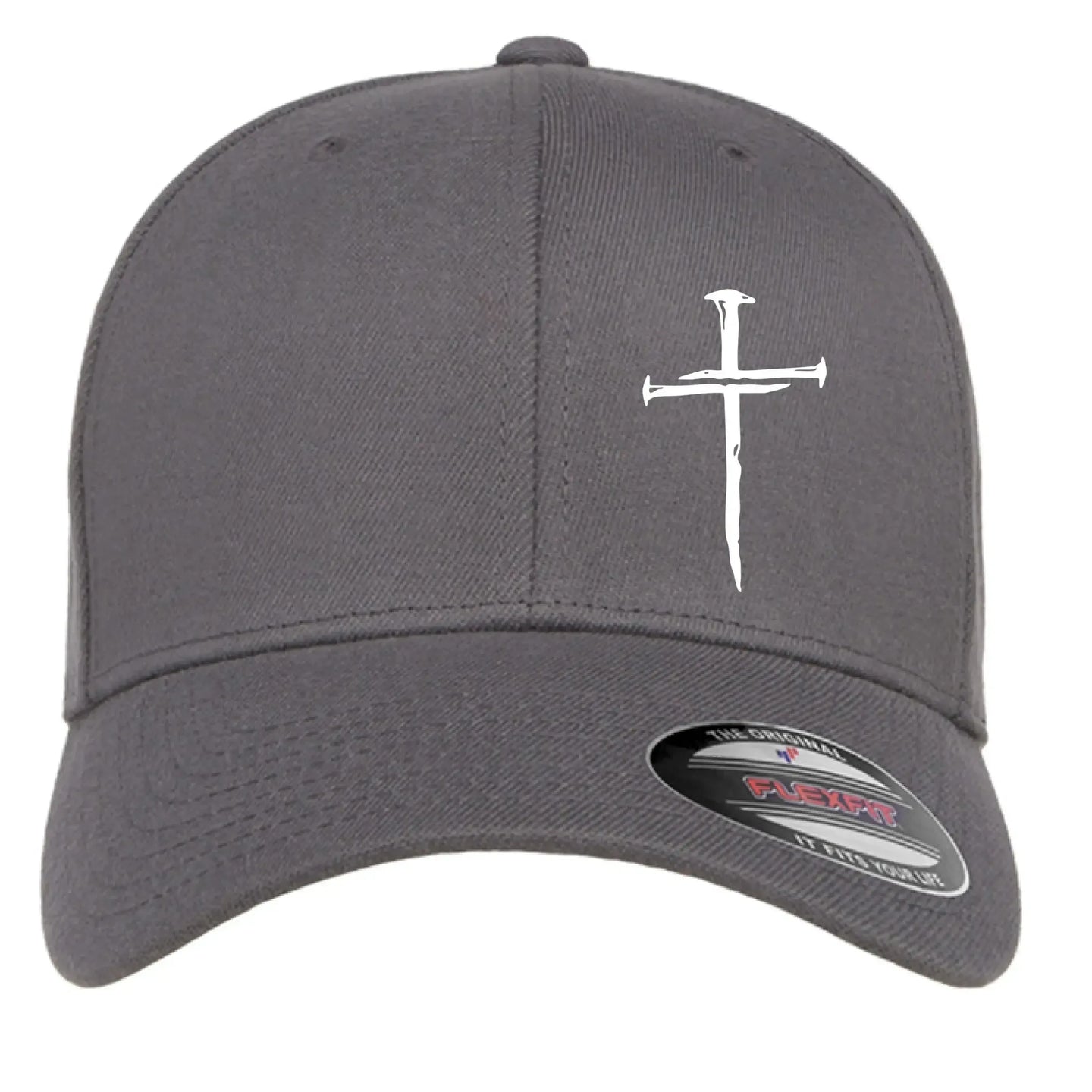 Nail Cross Flexfit Hat - Black 3 Nails Christian Cap - Faith Forged Designs
