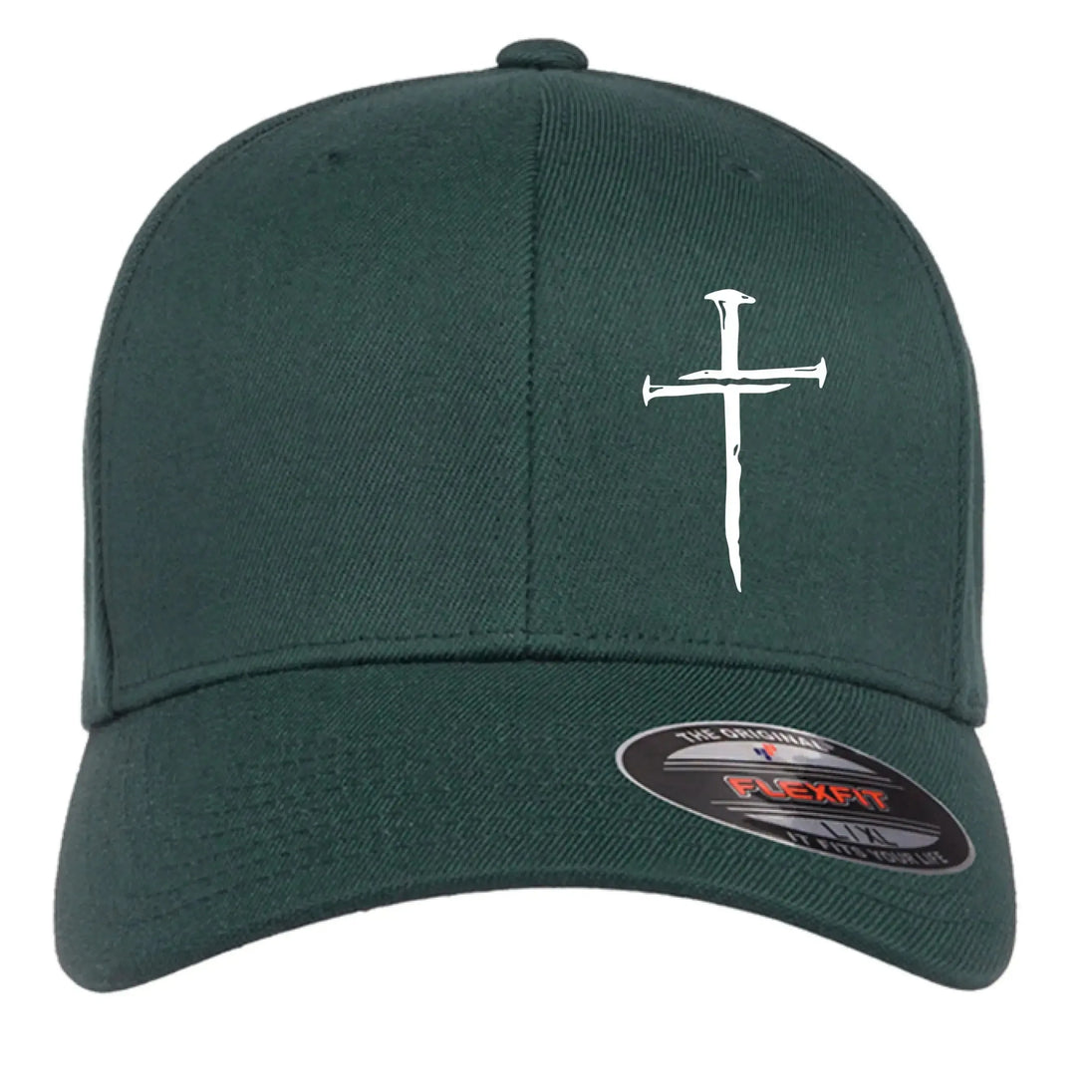 Nail Cross Flexfit Hat - Black 3 Nails Christian Cap - Faith Forged Designs