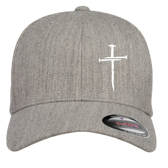 Nail Cross Flexfit Hat - Black 3 Nails Christian Cap - Faith Forged Designs