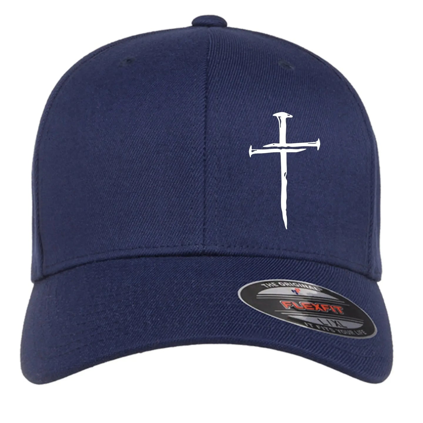 Nail Cross Flexfit Hat - Black 3 Nails Christian Cap - Faith Forged Designs