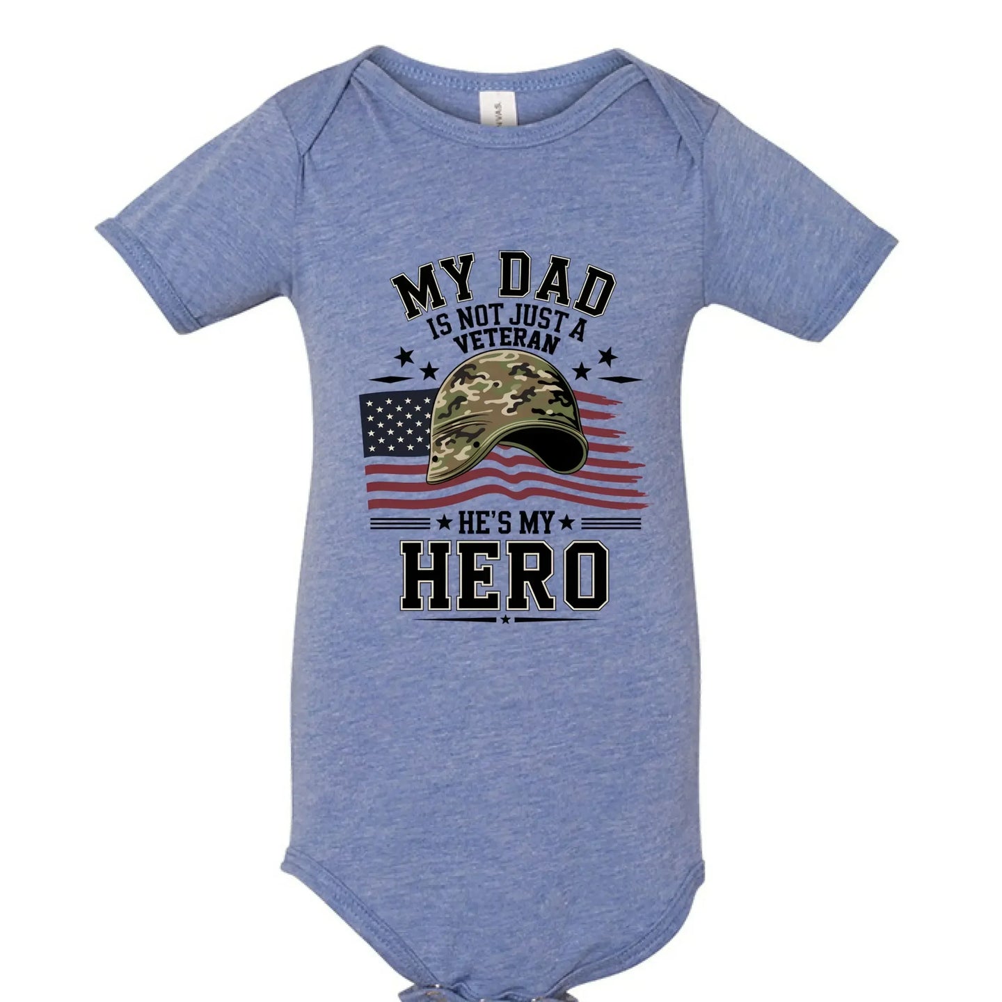 My Dad Is Not Just a Veteran - He’s My Hero Patriotic Baby Onesie - Faith Forged Designs