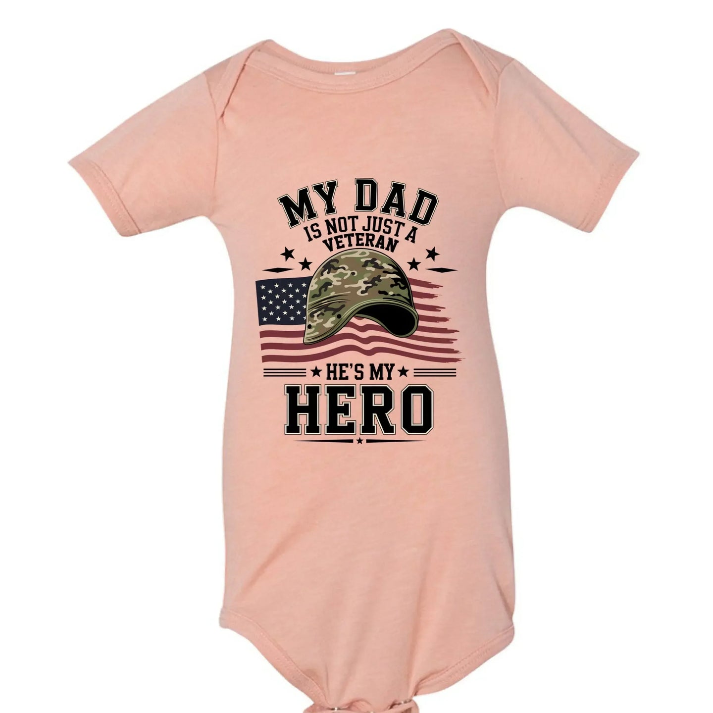 My Dad Is Not Just a Veteran - He’s My Hero Patriotic Baby Onesie - Faith Forged Designs