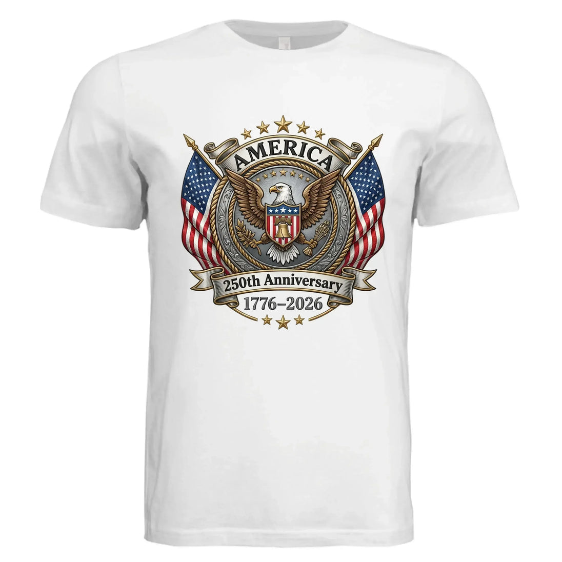 America 250th Anniversary | 1776-2026 Eagle & Flags Patriotic Tee - Faith Forged Designs