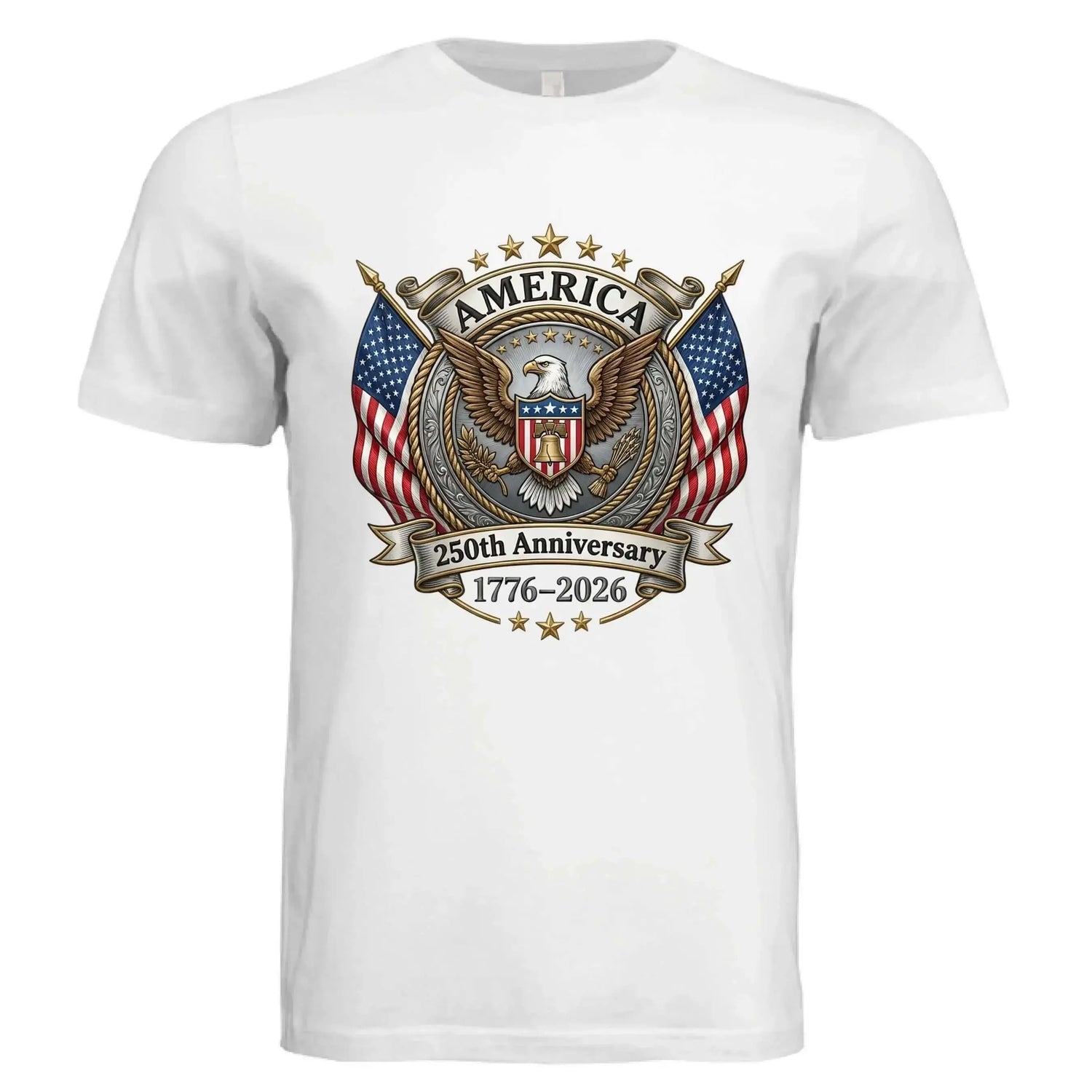 America 250th Anniversary | 1776-2026 Eagle &amp; Flags Patriotic Tee - Faith Forged Designs