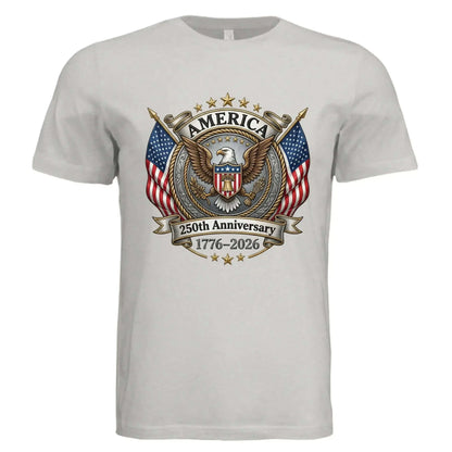 America 250th Anniversary | 1776-2026 Eagle &amp; Flags Patriotic Tee - Faith Forged Designs