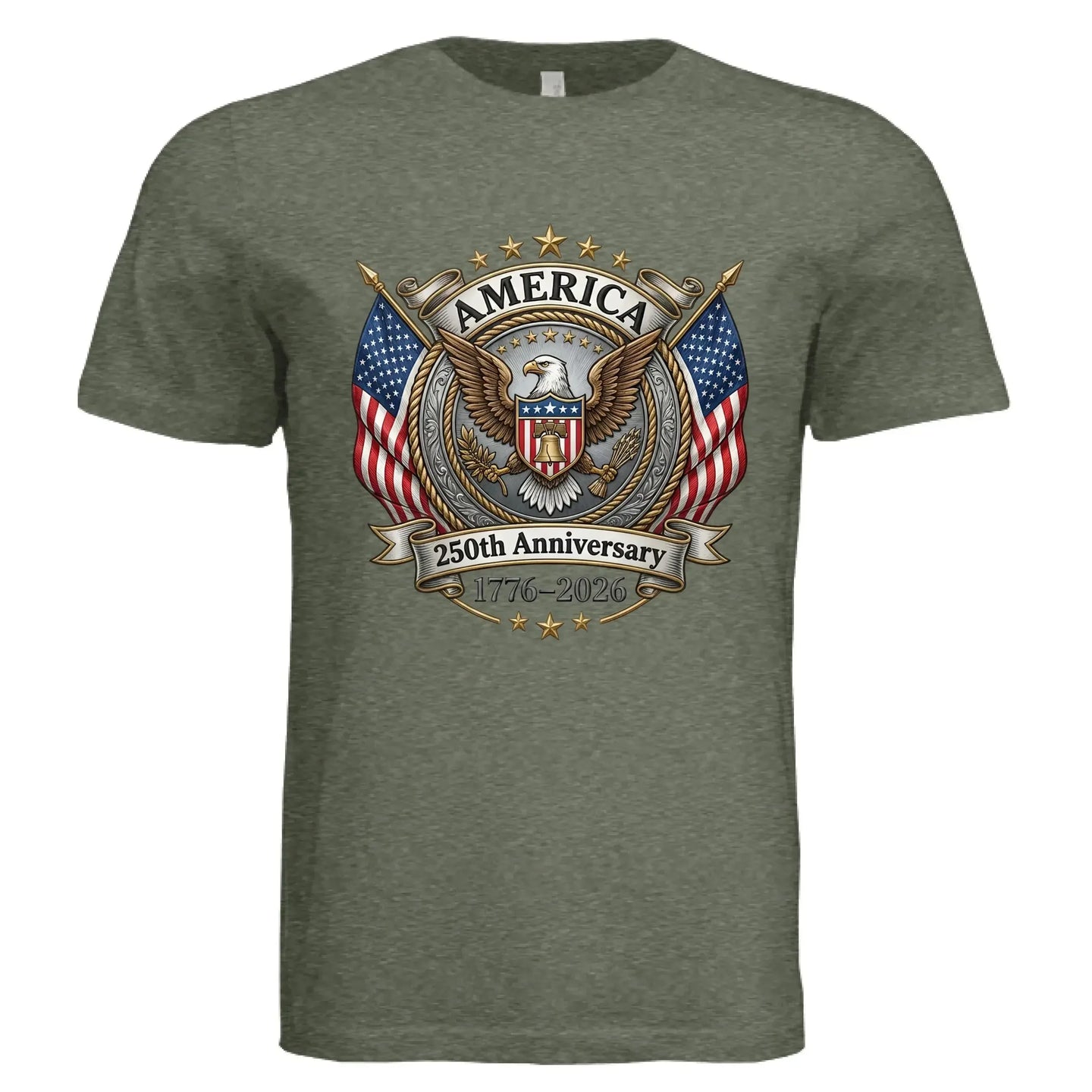 America 250th Anniversary | 1776-2026 Eagle & Flags Patriotic Tee - Faith Forged Designs