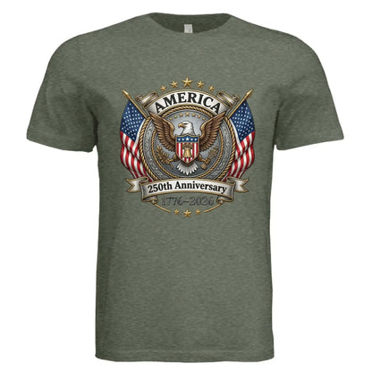 America 250th Anniversary | 1776-2026 Eagle &amp; Flags Patriotic Tee - Faith Forged Designs
