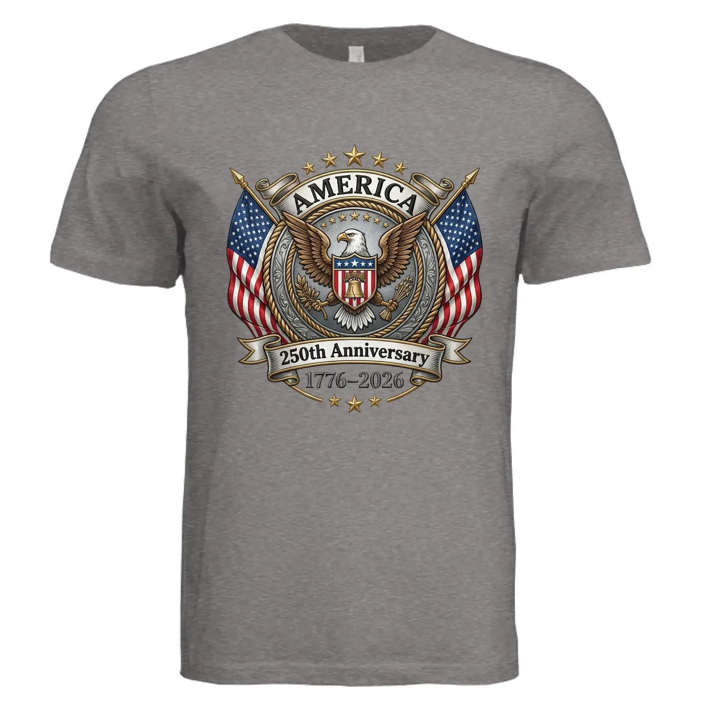 America 250th Anniversary | 1776-2026 Eagle & Flags Patriotic Tee - Faith Forged Designs