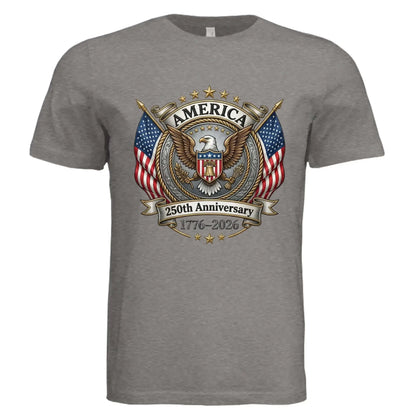 America 250th Anniversary | 1776-2026 Eagle &amp; Flags Patriotic Tee - Faith Forged Designs