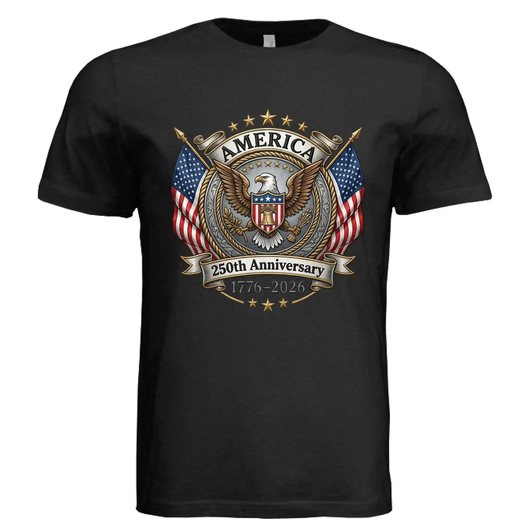 America 250th Anniversary | 1776-2026 Eagle & Flags Patriotic Tee - Faith Forged Designs