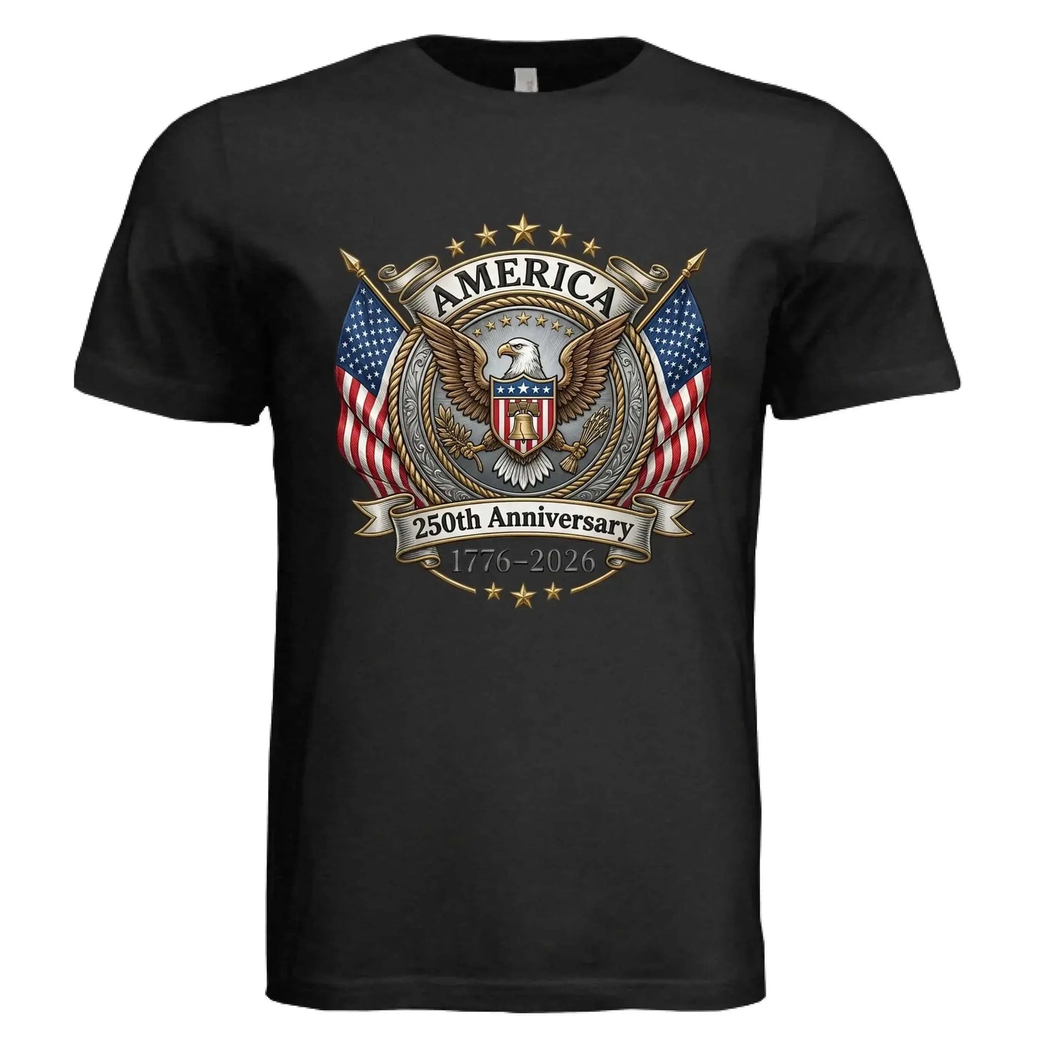 America 250th Anniversary | 1776-2026 Eagle &amp; Flags Patriotic Tee - Faith Forged Designs