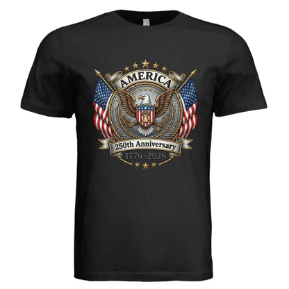 America 250th Anniversary | 1776-2026 Eagle &amp; Flags Patriotic Tee - Faith Forged Designs
