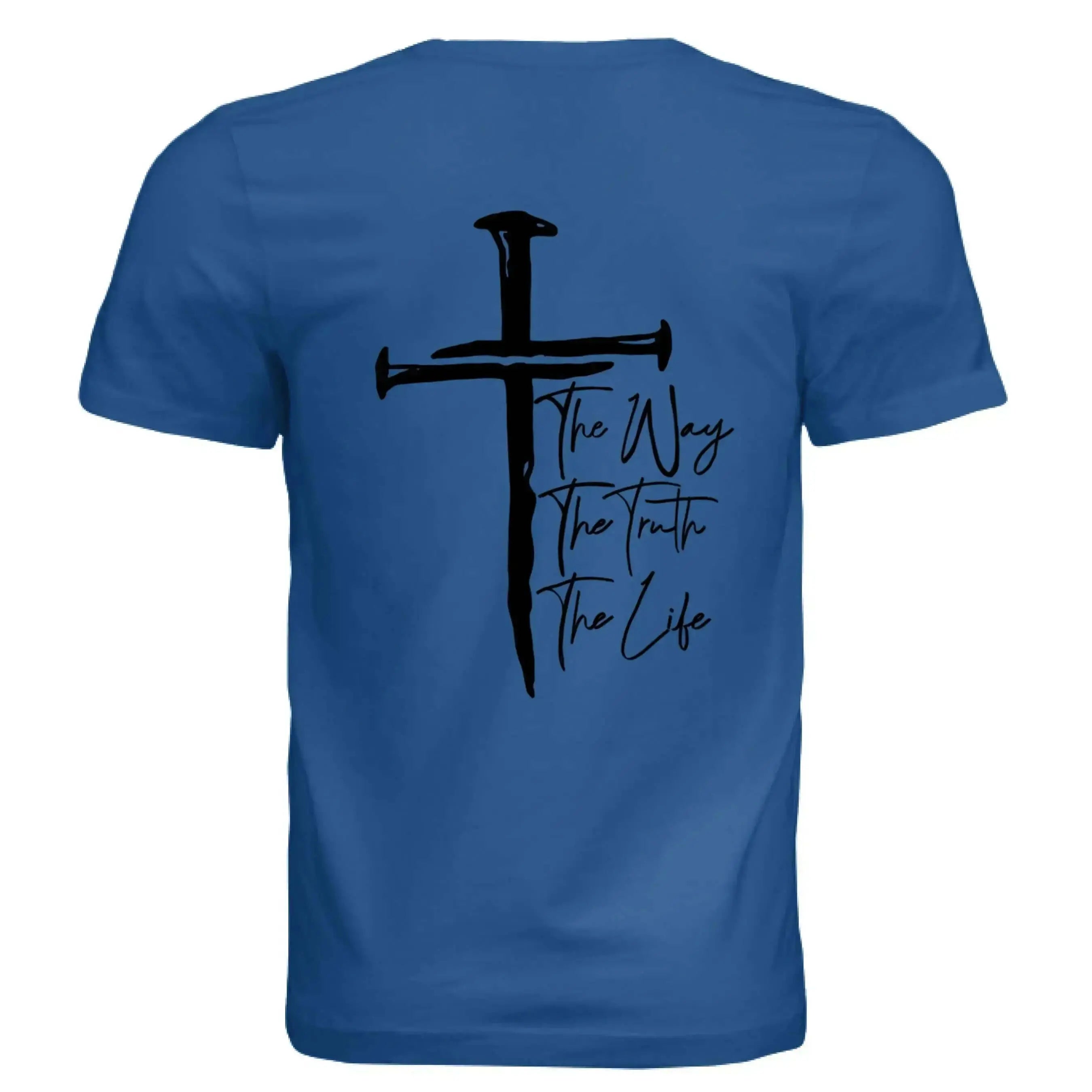Jesus The Way, The Truth, The Life - John 14:6 Nail Cross T-Shirt - Faith Forged Designs