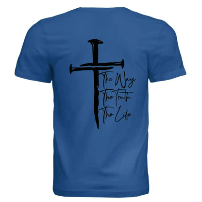Jesus The Way, The Truth, The Life - John 14:6 Nail Cross T-Shirt - Faith Forged Designs