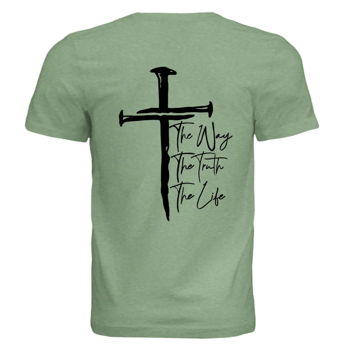 Jesus The Way, The Truth, The Life - John 14:6 Nail Cross T-Shirt - Faith Forged Designs