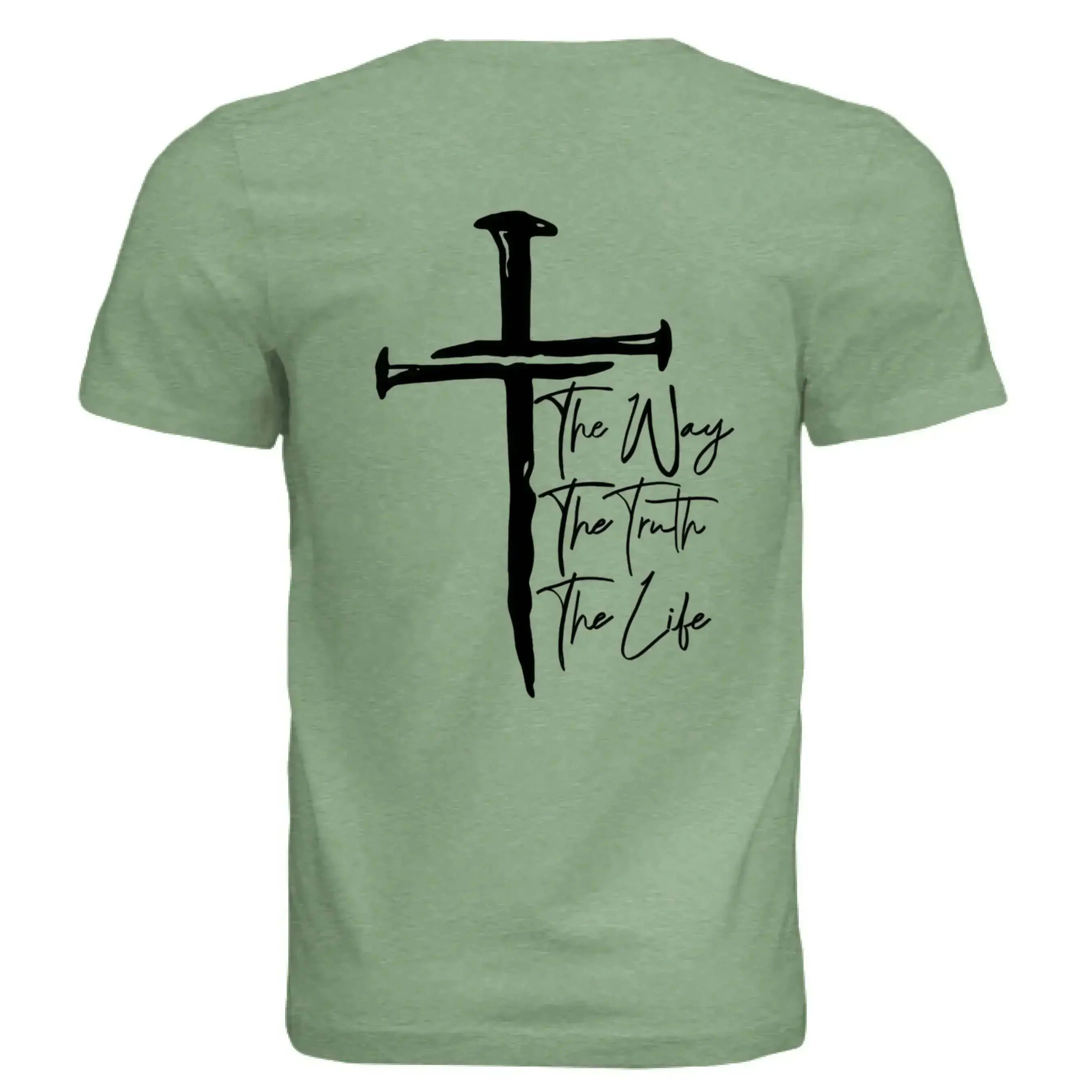 Jesus The Way, The Truth, The Life - John 14:6 Nail Cross T-Shirt - Faith Forged Designs