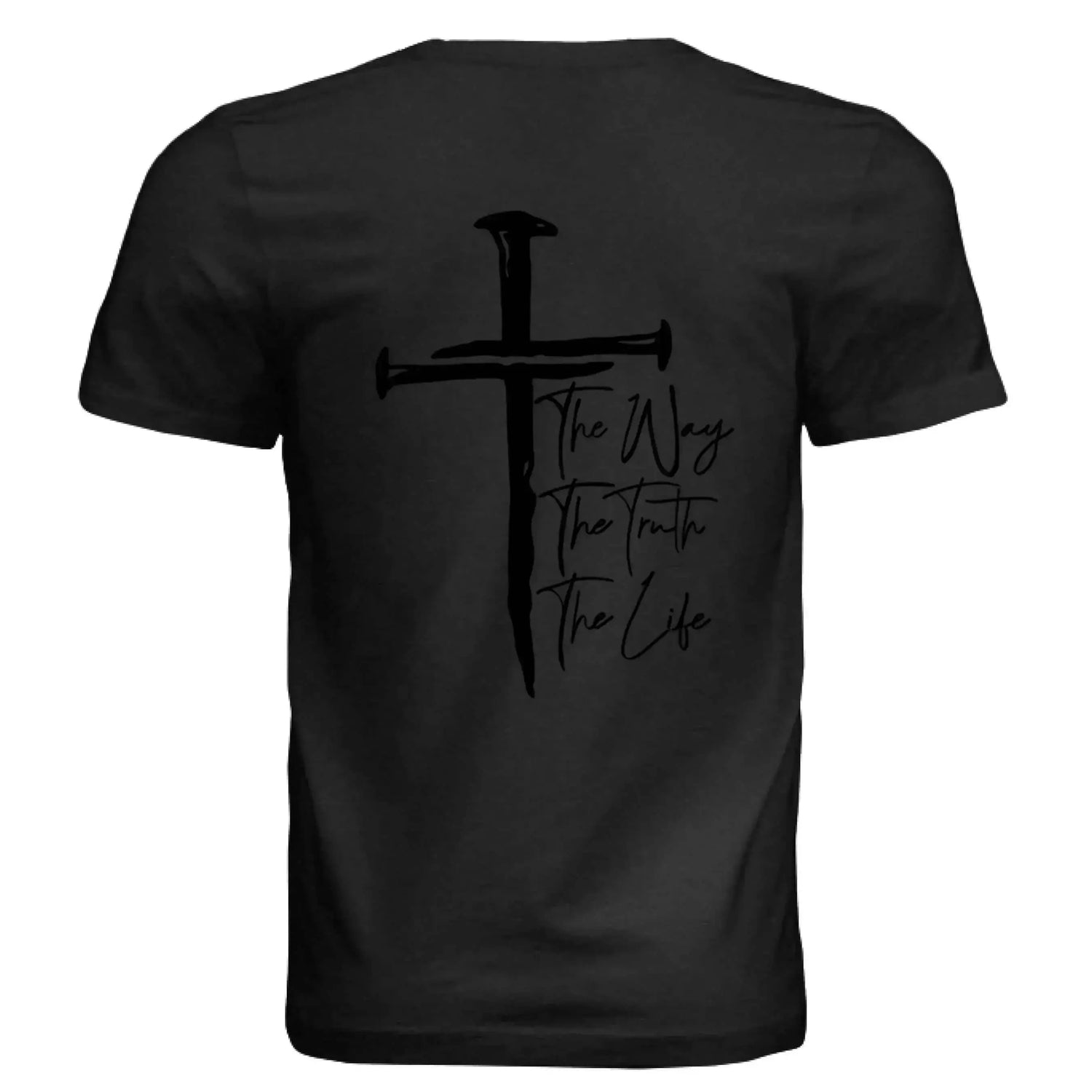 Jesus The Way, The Truth, The Life - John 14:6 Nail Cross T-Shirt - Faith Forged Designs