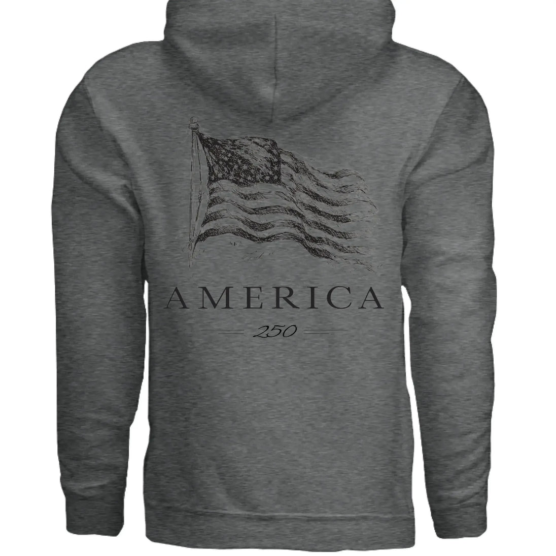 America 250 Years of Freedom - Distressed Flag Hoodie - Faith Forged Designs