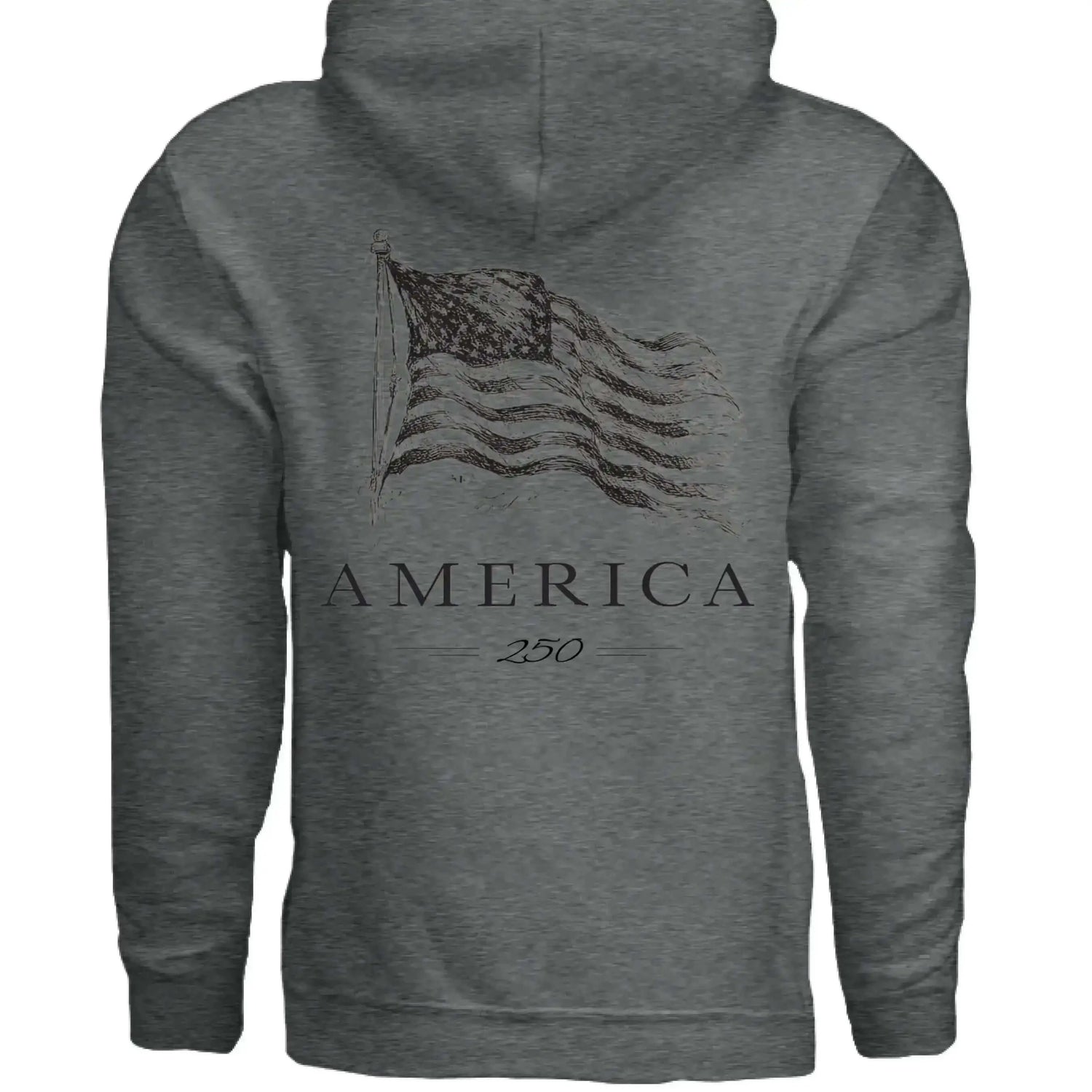 America 250 Years of Freedom - Distressed Flag Hoodie - Faith Forged Designs