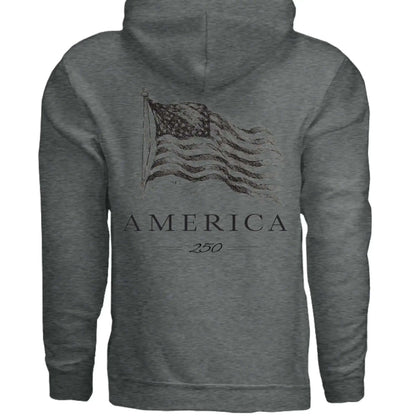 America 250 Years of Freedom - Distressed Flag Hoodie - Faith Forged Designs