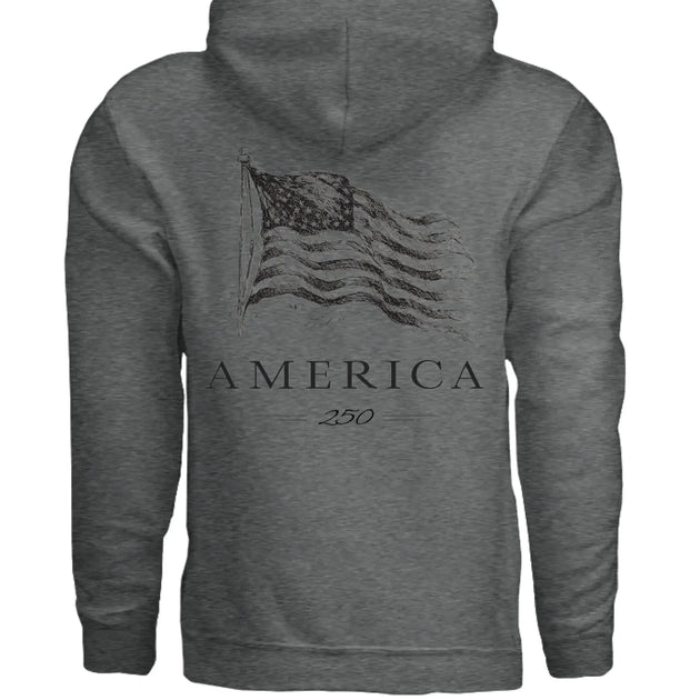 America 250 Years of Freedom - Distressed Flag Hoodie - Faith Forged Designs