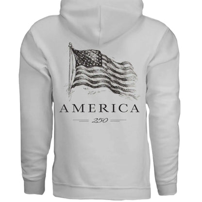 America 250 Years of Freedom - Distressed Flag Hoodie - Faith Forged Designs
