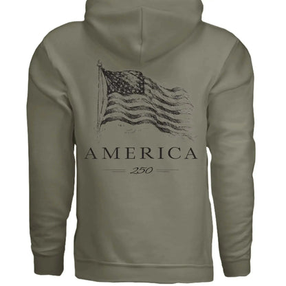 America 250 Years of Freedom - Distressed Flag Hoodie - Faith Forged Designs