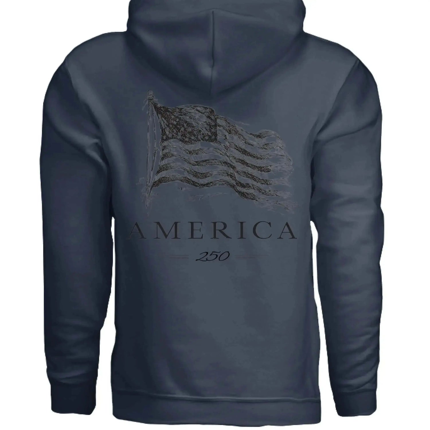 America 250 Years of Freedom - Distressed Flag Hoodie - Faith Forged Designs