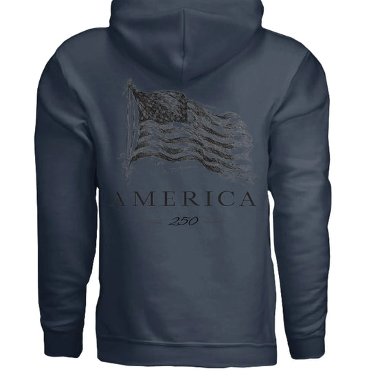 America 250 Years of Freedom - Distressed Flag Hoodie - Faith Forged Designs
