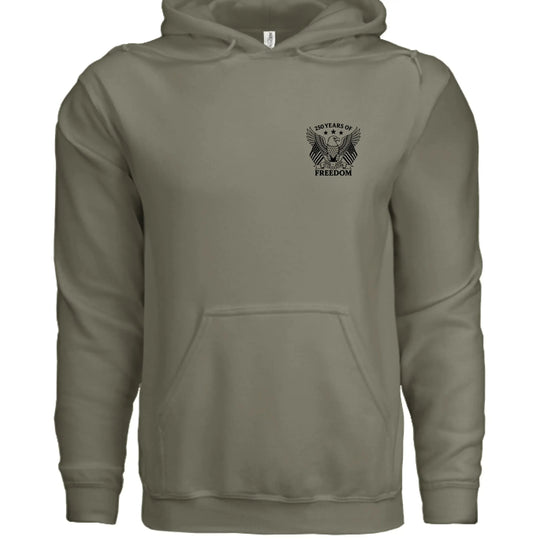 America 250 Years of Freedom - Distressed Flag Hoodie - Faith Forged Designs