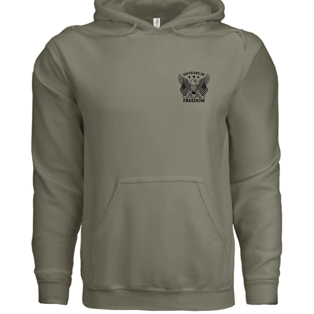 America 250 Years of Freedom - Distressed Flag Hoodie - Faith Forged Designs