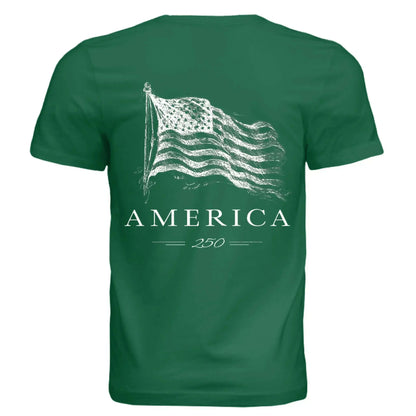America 250 Years of Freedom - Distressed Flag T-Shirt - Faith Forged Designs