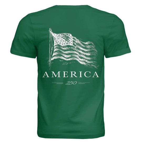 America 250 Years of Freedom - Distressed Flag T-Shirt - Faith Forged Designs