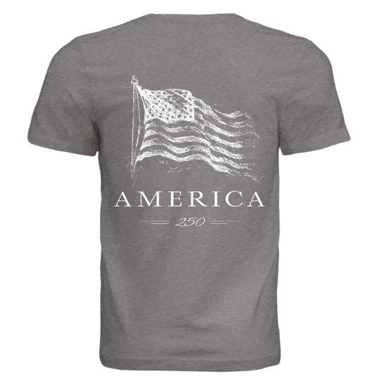 America 250 Years of Freedom - Distressed Flag T-Shirt - Faith Forged Designs