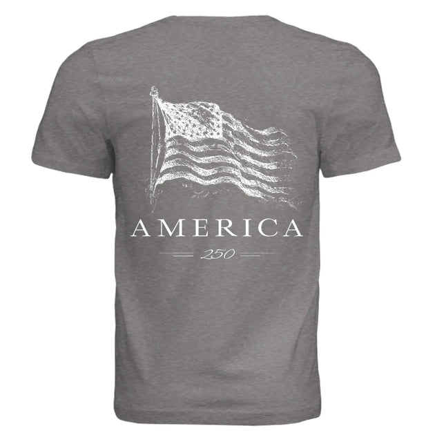 America 250 Years of Freedom - Distressed Flag T-Shirt - Faith Forged Designs