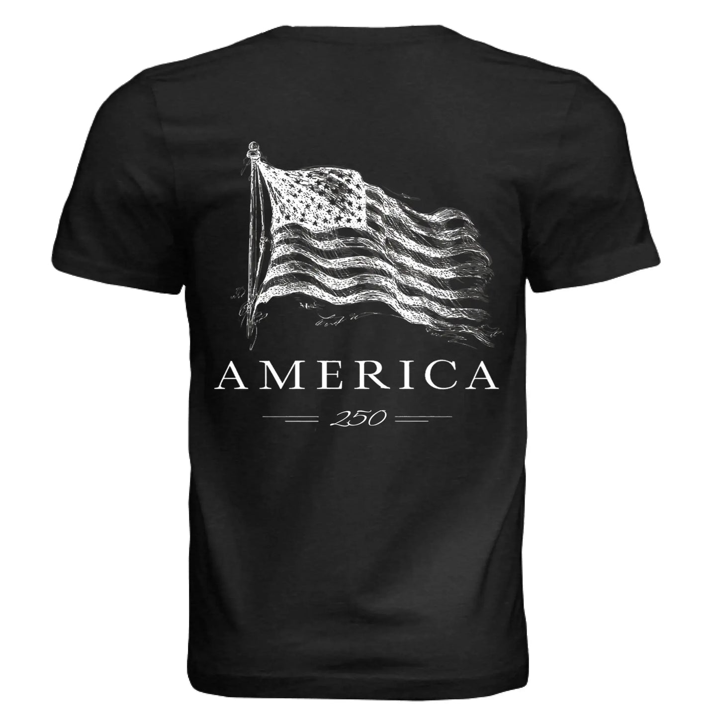 America 250 Years of Freedom - Distressed Flag T-Shirt - Faith Forged Designs