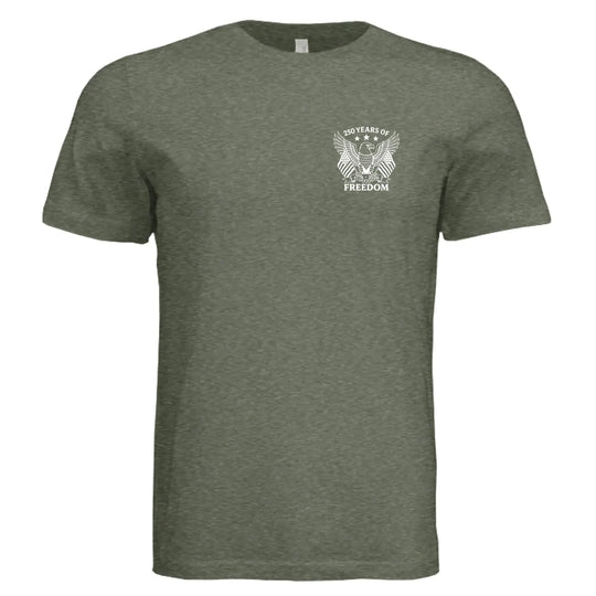 America 250 Years of Freedom - Distressed Flag T-Shirt - Faith Forged Designs