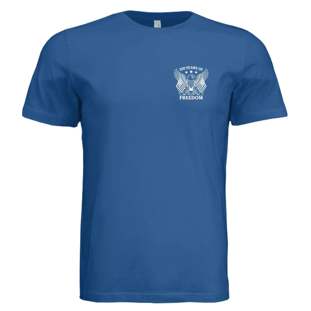 America 250 Years of Freedom - Distressed Flag T-Shirt - Faith Forged Designs