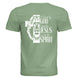 Blessed by God, Loved by Jesus, Led by the Spirit - Lion & Cross Back Print T-Shirt - Faith Forged Designs