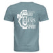 Blessed by God, Loved by Jesus, Led by the Spirit - Lion & Cross Back Print T-Shirt - Faith Forged Designs