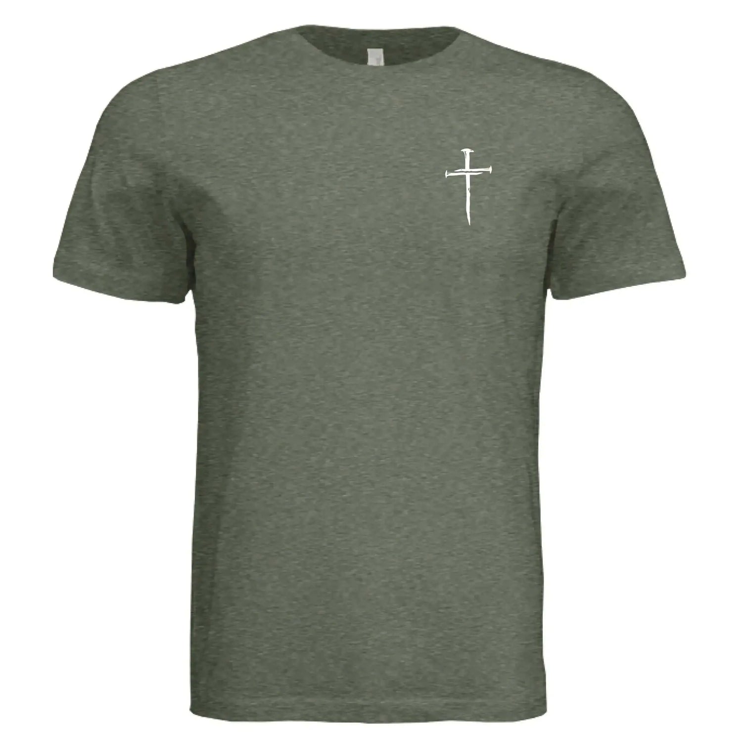 Blessed by God, Loved by Jesus, Led by the Spirit - Lion &amp; Cross Back Print T-Shirt - Faith Forged Designs