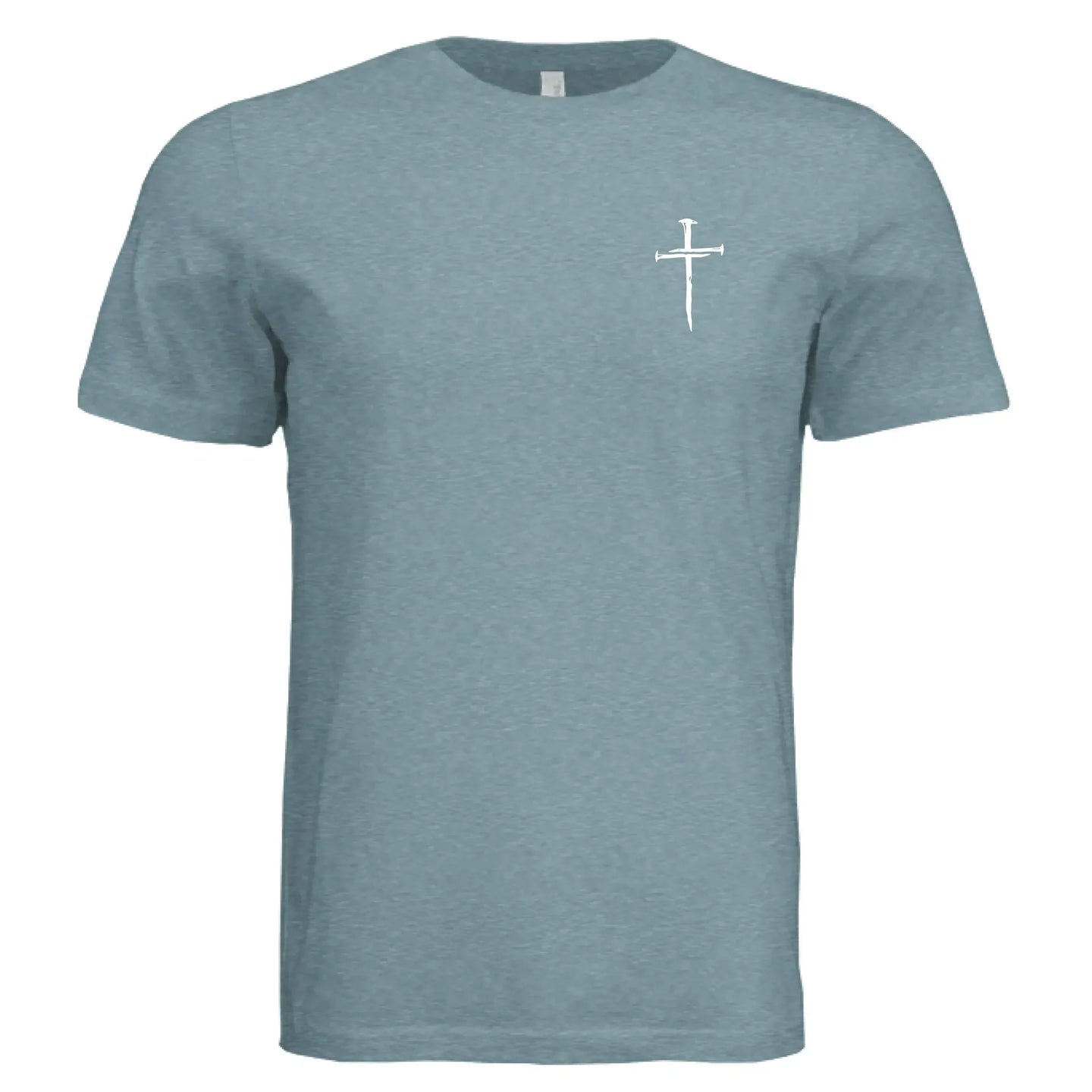 Blessed by God, Loved by Jesus, Led by the Spirit - Lion & Cross Back Print T-Shirt - Faith Forged Designs