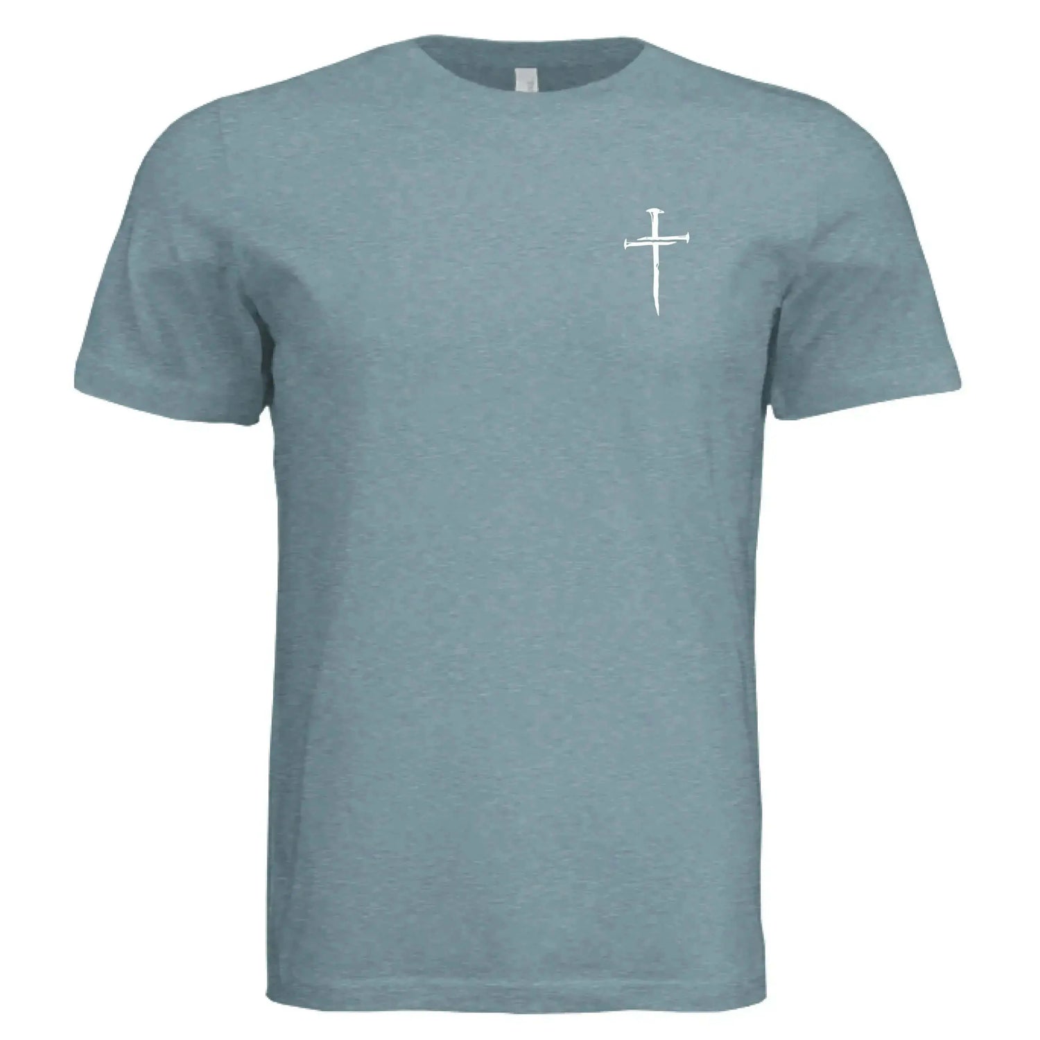 Blessed by God, Loved by Jesus, Led by the Spirit - Lion &amp; Cross Back Print T-Shirt - Faith Forged Designs
